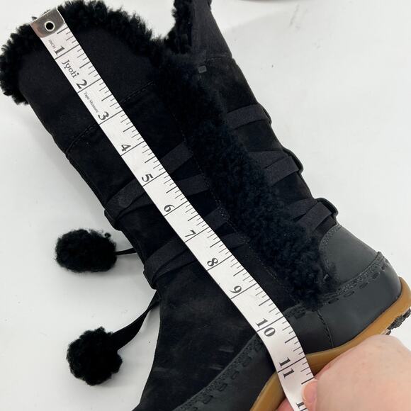 The North Face PrimaLoft 200 gram Fill Boots Womens 7 Black Suede Leather Sherpa - Picture 11 of 11